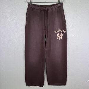 Madhappy New York Yankees Sweatpants Men Large MLB Baseball Straight Pants Brown